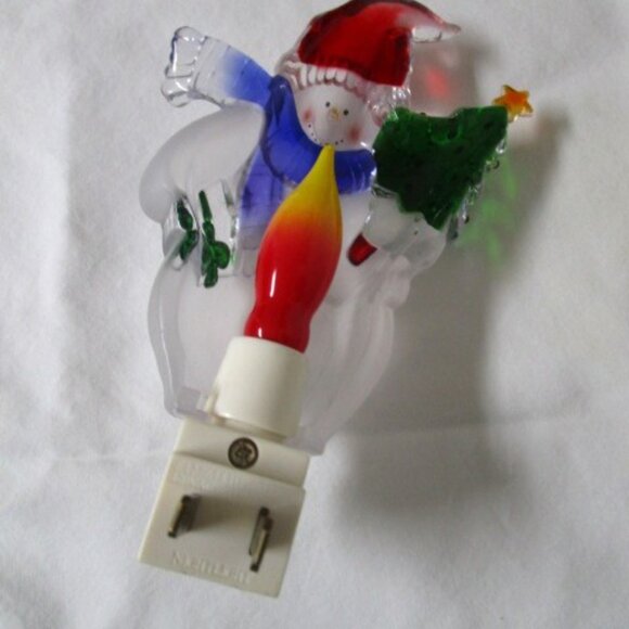 SNOWMAN NIGHT LIGHT PRE OWNED WORKS - Picture 3 of 5